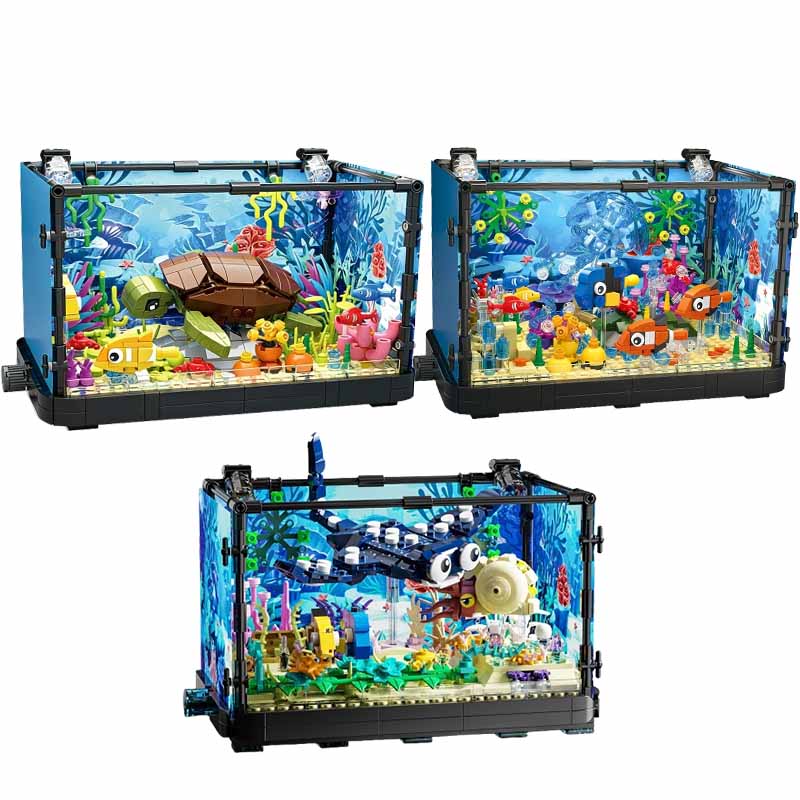 Marine Aquarium Decorations - Fish Tank Building Block Set with