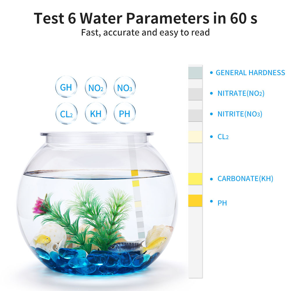 6-In-1 Water Quality Test Stri - Marine Aquarium Water Test Kit recension och pris