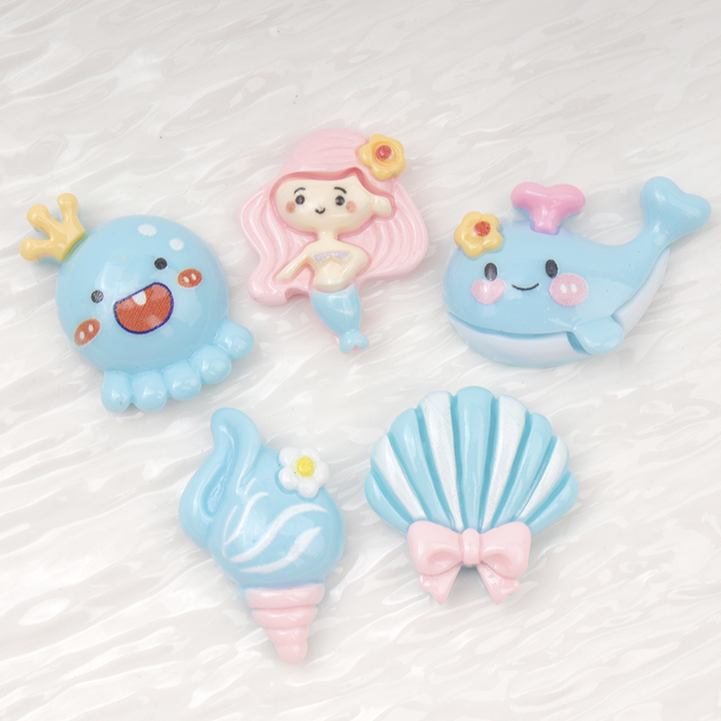 10/100Pcs Cute Blue Flat Back  - Marine Aquarium Decorations recension och pris