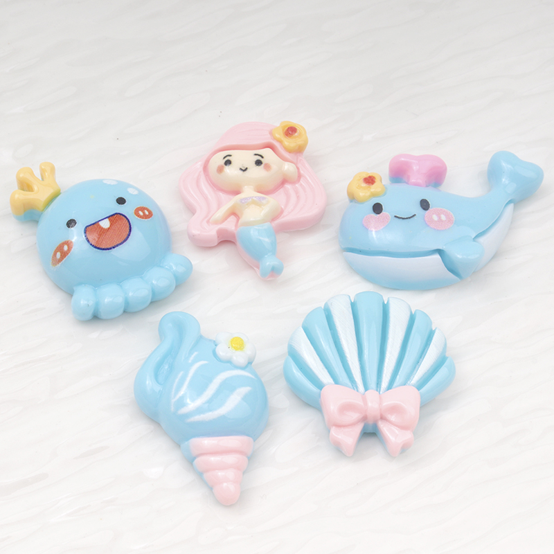 10/100Pcs Cute Blue Flat Back  - Marine Aquarium Decorations recension och pris