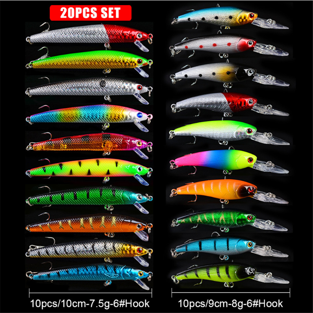 20pcs/lot Minnow Fishing Lures - Marine Salt Mix recension och pris