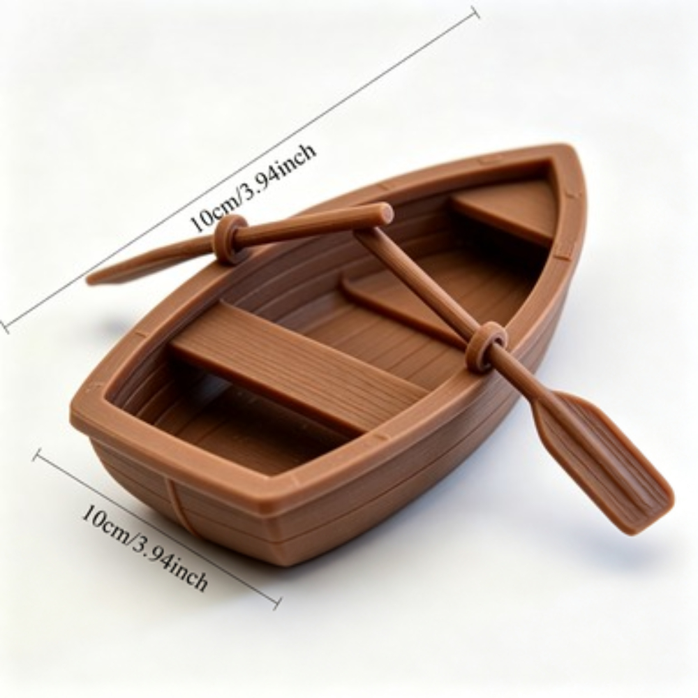 Mini Double Oar Wooden Boat Aq - Marine Aquarium Decorations recension och pris