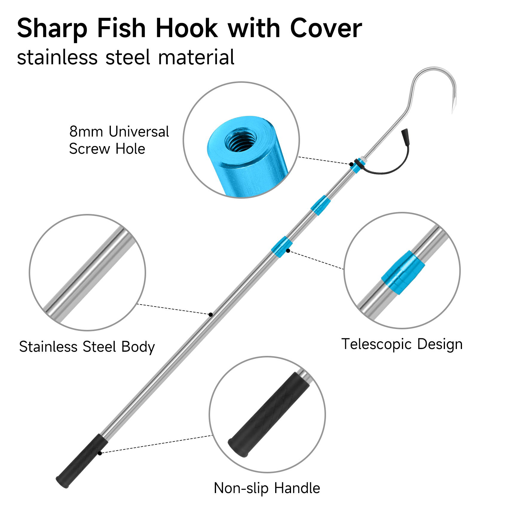 SANLIKE Telescopic Fish Gaff w - Marine Salt Mix recension och pris