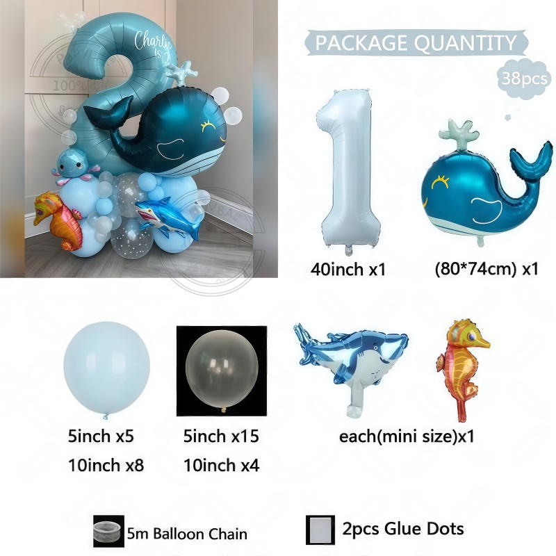 38Pcs Ocean Animal Themed Birt - Marine Aquarium Decorations recension och pris