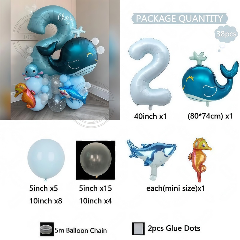 38Pcs Ocean Animal Themed Birt - Marine Aquarium Decorations recension och pris