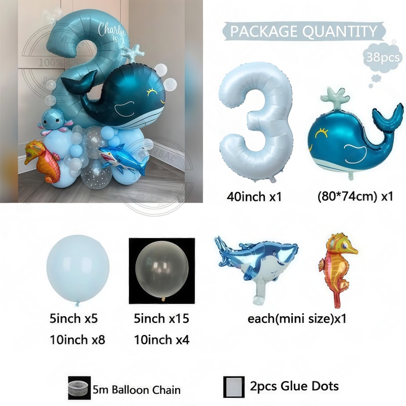 38Pcs Ocean Animal Themed Birt - Marine Aquarium Decorations recension och pris