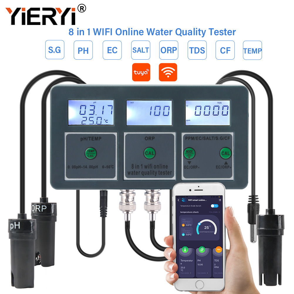 Yieryi WiFi Tuya Smart PH ORP  - Marine Aquarium Water Test Kit recension och pris