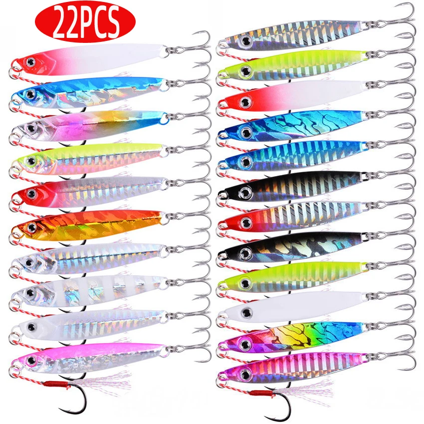 22PCS Metal Cast Jig Spoon Fih - Marine Salt Mix recension och pris
